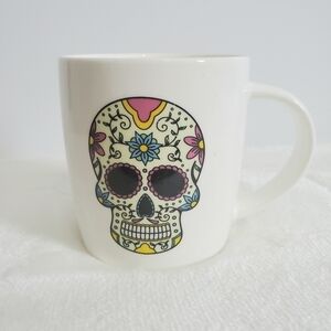 𝅺SOHO Loft Sugar Skull Day Of The Dead Floral Flower Skull Coffee Cup Mug